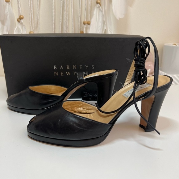 Barneys Newyork Open toe Leather wrap Ankle heel Shoes - Picture 8 of 16
